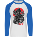 Magic Mushrooms Weed Japanese Alien Mens L/S Baseball T-Shirt White/Royal Blue