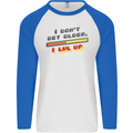 I Don't Get Older Funny Gaming Gamer Birthday Mens L/S Baseball T-Shirt White/Royal Blue