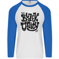 Black Unity Black Lives Matter Juneteenth Mens L/S Baseball T-Shirt White/Royal Blue