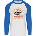 If Dad Cant Grill It No One Can Funny BBQ Mens L/S Baseball T-Shirt White/Royal Blue