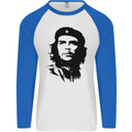 Che Guevara Silhouette Mens L/S Baseball T-Shirt White/Royal Blue