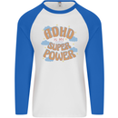 ADHD is My Superpower Mens L/S Baseball T-Shirt White/Royal Blue