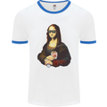 Kebab Mona Lisa Funny Food Mens Ringer T-Shirt White/Royal Blue