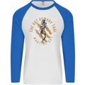 The Art of Muay Thai MMA Mixed Martial Arts Mens L/S Baseball T-Shirt White/Royal Blue