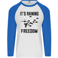 Freedom Parachute Regiment Para 1 2 3 4 10 Mens L/S Baseball T-Shirt White/Royal Blue