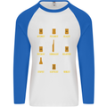 Optimism Pessimism Beer Alcohol Funny Mens L/S Baseball T-Shirt White/Royal Blue