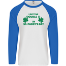 I Put the DD in St. Paddy's Day Funny Boobs Mens L/S Baseball T-Shirt White/Royal Blue