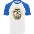 Dungeons & Panda Bears Role Play Games RPG Mens S/S Baseball T-Shirt White/Royal Blue