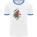 Torn Algeria Flag Algerian Day Football Mens Ringer T-Shirt White/Royal Blue