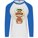 Overreacting Funny Chemistry Geek Nerd Mens L/S Baseball T-Shirt White/Royal Blue