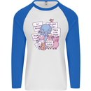 Vegetarian Animals Vegan Mens L/S Baseball T-Shirt White/Royal Blue