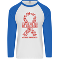 Wear Red For My Girlfriend Stroke Awareness Mens L/S Baseball T-Shirt White/Royal Blue