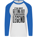 I'm Not Old I'm a Legend Funny Birthday Mens L/S Baseball T-Shirt White/Royal Blue