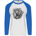 Deadly Tams Guitar Guitarist Rock Metal Punk Mens L/S Baseball T-Shirt White/Royal Blue