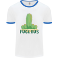 Fucktus Funny Cactus House Plants Offensive Mens Ringer T-Shirt White/Royal Blue