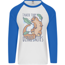 I Raise Tiny Dinosaurs Lizards Chameleon Mens L/S Baseball T-Shirt White/Royal Blue