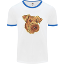 An Airedale Terrier Bingley Waterside Dog Mens Ringer T-Shirt White/Royal Blue