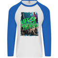 Life Is Better at 130 Bpm Dance Music DJ Mens L/S Baseball T-Shirt White/Royal Blue