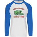 Merry Christmas Shitter's Full Funny Movie Mens L/S Baseball T-Shirt White/Royal Blue