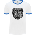 Turtle Mandala Art Tortoise Mens Ringer T-Shirt White/Royal Blue