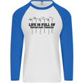 Golf Life's Important Choices Funny Golfing Mens L/S Baseball T-Shirt White/Royal Blue