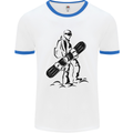 A Snowboarder Snowboarding Winter Sports Mens Ringer T-Shirt White/Royal Blue