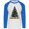 Jingle Your Star Sign Funny Christmas Xmas Mens L/S Baseball T-Shirt White/Royal Blue