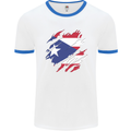 Torn Flag Pitcairn Islands Mens Ringer T-Shirt White/Royal Blue