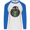 Steampunk Alien Mens L/S Baseball T-Shirt White/Royal Blue