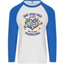 Dont Speak Much Autism Autistic Mens L/S Baseball T-Shirt White/Royal Blue