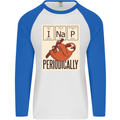 I Nap Funny Periodic Table Sloth Geek Sleep Mens L/S Baseball T-Shirt White/Royal Blue