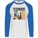 Forklift Driver I Lift Heavy Weights Funny Mens L/S Baseball T-Shirt White/Royal Blue