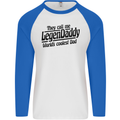 Legendaddy Funny Father's Day Daddy Mens L/S Baseball T-Shirt White/Royal Blue