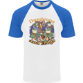 Dungeons & Frogs Role Play Games RPG Mens S/S Baseball T-Shirt White/Royal Blue