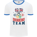 GB Drinking Team Funny Stag Do Doo Beer Mens Ringer T-Shirt White/Royal Blue