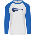 Ukulele Forest Guitar Music Guitarist Mens L/S Baseball T-Shirt White/Royal Blue