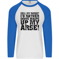 Sell My Barge? Long Narrow Boat Speedboat Mens L/S Baseball T-Shirt White/Royal Blue