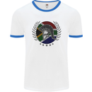 South Africa Bodybuilding Gym Training African Mens Ringer T-Shirt White/Royal Blue