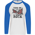 Come on Dude Let's Rock Trainers Mens L/S Baseball T-Shirt White/Royal Blue