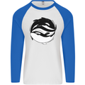 Ying Yan Orca Killer Whale Mens L/S Baseball T-Shirt White/Royal Blue