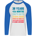 38th Birthday 38 Year Old Mens L/S Baseball T-Shirt White/Royal Blue