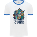 Dungeons & Ferrets Role Play Games RPG Mens Ringer T-Shirt White/Royal Blue