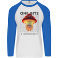 Funny Magic Mushrooms LSD Trippy Mens L/S Baseball T-Shirt White/Royal Blue