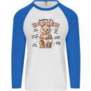Anatomy of a Badger Funny Mens L/S Baseball T-Shirt White/Royal Blue
