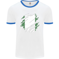 Torn Nigeria Flag Nigerian Day Football Mens Ringer T-Shirt White/Royal Blue