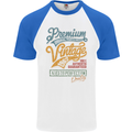 Aged to Perfection 61st Birthday 1962 Mens S/S Baseball T-Shirt White/Royal Blue