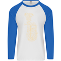 A Tuba Musical Instruments Brass Band Mens L/S Baseball T-Shirt White/Royal Blue