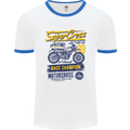 Supercross MotoX Dirt Bike Motocross Mens Ringer T-Shirt White/Royal Blue