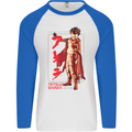 Tetsuo Shima Japanese Anime Mens L/S Baseball T-Shirt White/Royal Blue