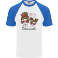 Mummy & Daughter Twice as Cute Mommy Mens S/S Baseball T-Shirt White/Royal Blue